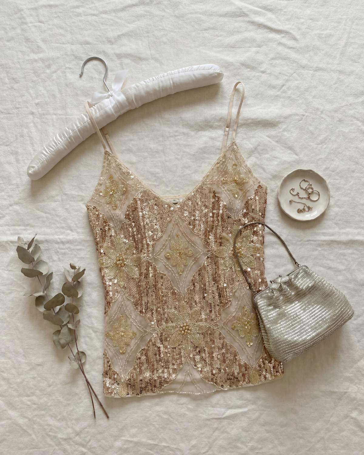 Venecia Embellished Top - Gold